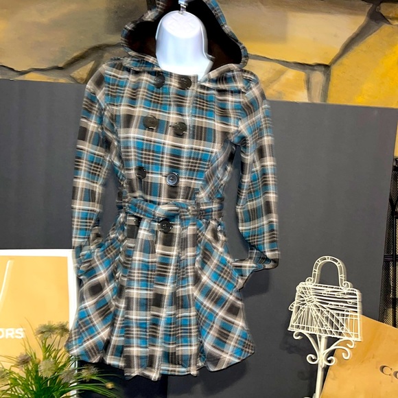 Self Esteem Jackets & Blazers - Self esteem Plaid Hooded Jacket
